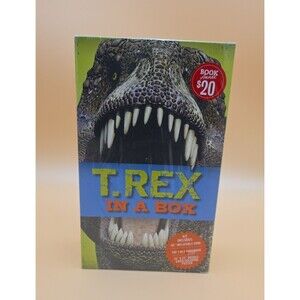 T-Rex in a Box - 40" Inflatable Dino with T.Rex HandBook &coloring poster NEW